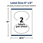 Avery Laser/Inkjet Multipurpose Oval Labels, 6" Dia, Glossy Clear, 20/Pack (94057)~#|#~48C4726C-8A3D-46DB-9A22326DB353BC39_sc7