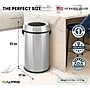 Alpine Industries Stainless Steel Compost and Trash Station with Open Lid, 17 Gallon, Silver, 2/Pack (ALP470-65L-CO-T)~#|#~48CC4501-D78F-4A23-B17E50BC45146AE1_sc7