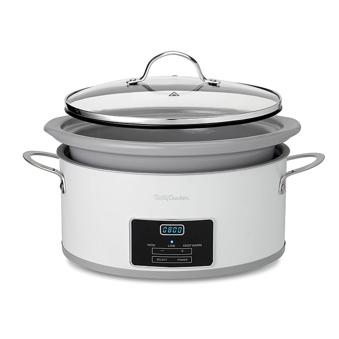 Betty Crocker 6-Qt Slow Cooker, White (BC-4587W) Staples