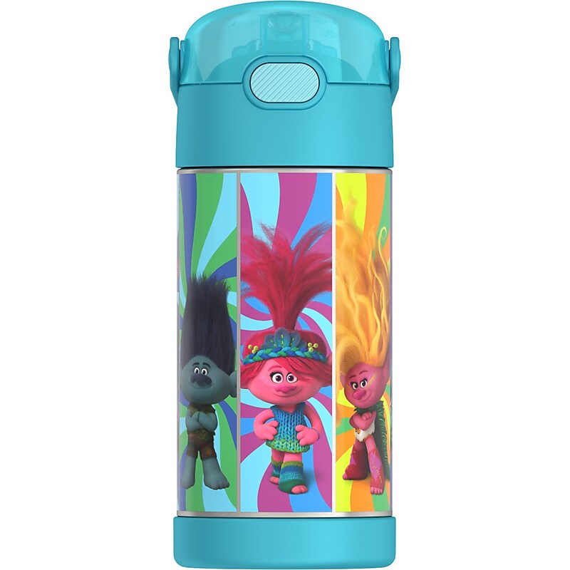 Thermos FUNtainer Trolls Stainless Steel Vacuum Insulated Water Bottle, 12 oz. (EAF4104TRO6) image 1