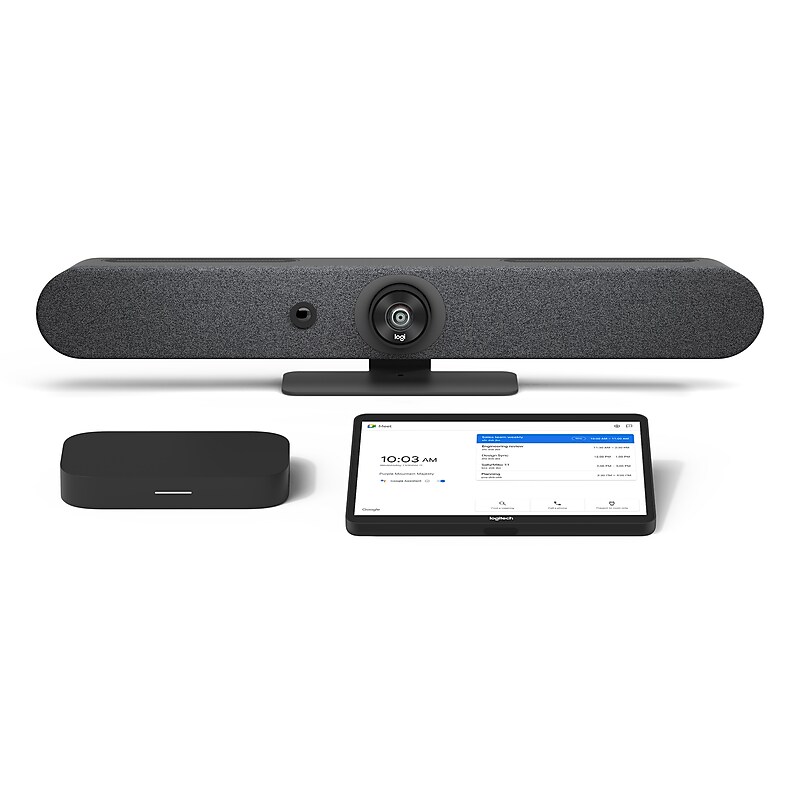 Logitech Rally Bar Mini Graphite + Tap + Meet Compute for Google Meet Rooms image 1
