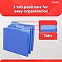 Staples File Folders, 1/3-Cut Tab, Letter Size, Blue, 100/Box (ST224527-CC)~#|#~48E0695D-49E6-46A3-89728F7A15FBDB5B_sc7