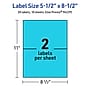 Avery Rectangle Multipurpose Labels, 5.5" x 8.5", Bright Blue, 20/Pack (94229)~#|#~48E111EA-9495-470B-965B7729D9657DCD_sc7