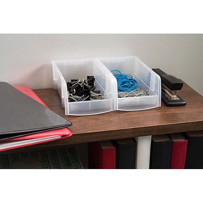 IRIS Small Stackable Plastic Storage Bin, 3