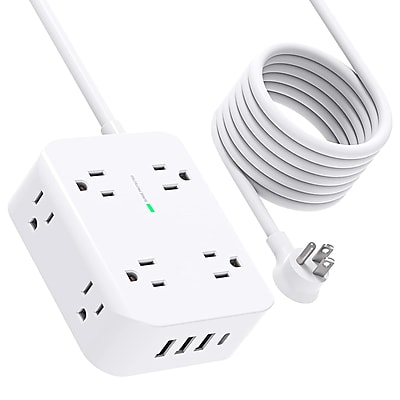 Power by GoGreen 8-Outlet 4-USB Port Surge Protector, 3′, 900 Joules, White (GG-833A1C) Sansujyuku sansujyuku.com