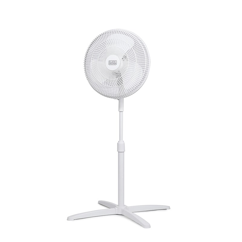 Black & Decker 16" Oscillating Pedestal Fan, 3-Speed, White (BFP16MXW) image 1