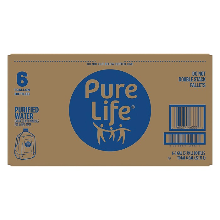 Pure Life Purified Water, 1 Gal., 6 Bottles/Carton (11476370