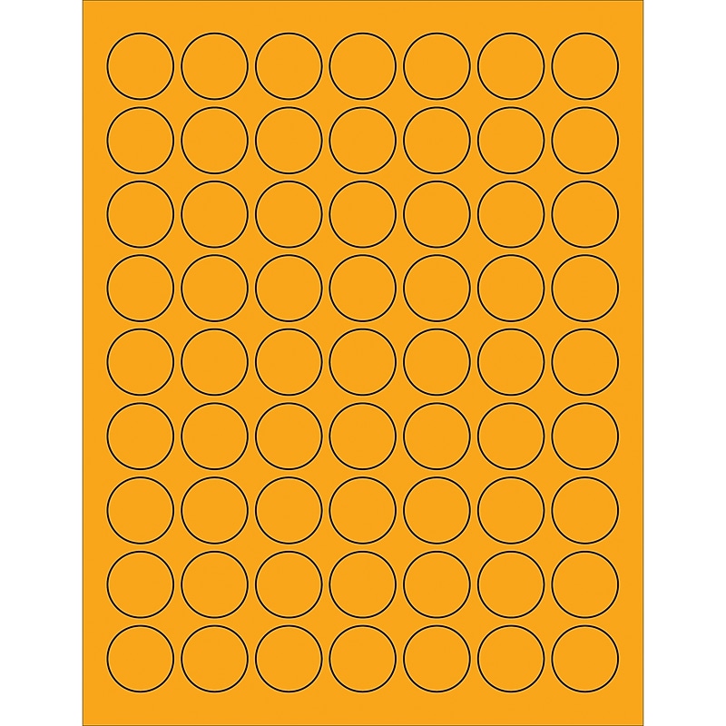 Tape Logic Laser/Inkjet Address Labels, 1" Dia., Fluorescent Orange, 6300/Carton (LL191OR) image 1