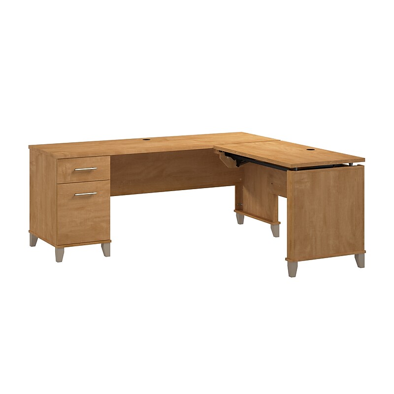 Bush Furniture Somerset 72"W 3 Position Sit to Stand L Shaped Desk, Maple Cross (SET014MC) image 1