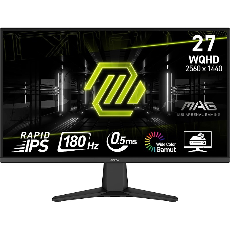 MSI MAG 275QF 27" QHD Rapid IPS 180Hz LED FreeSync Gaming Monitor, HDR Ready, Metallic Black (MAG 275QF) image 1