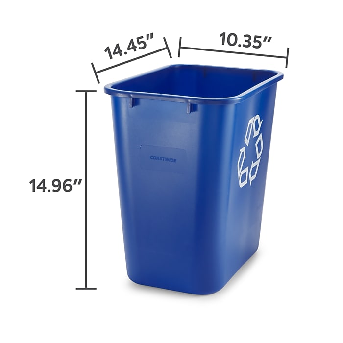 STAPLES Plastic Blue Recycling Container 7 Gal. | Staples