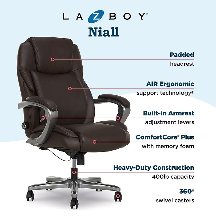 La-Z-Boy Niall AIR Lumbar Pro+ Ergonomic Vegan Leather Executive