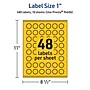Avery Starburst Laser/Inkjet Multipurpose Labels, 1", Bright Yellow (480/Pack)~#|#~491F314C-45CF-4C21-877B64BF4538F4B1_sc7