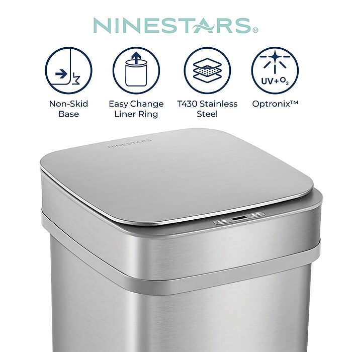 Nine Stars Nova² Stainless Steel UV Odor Neutralizing Sensor Trash
