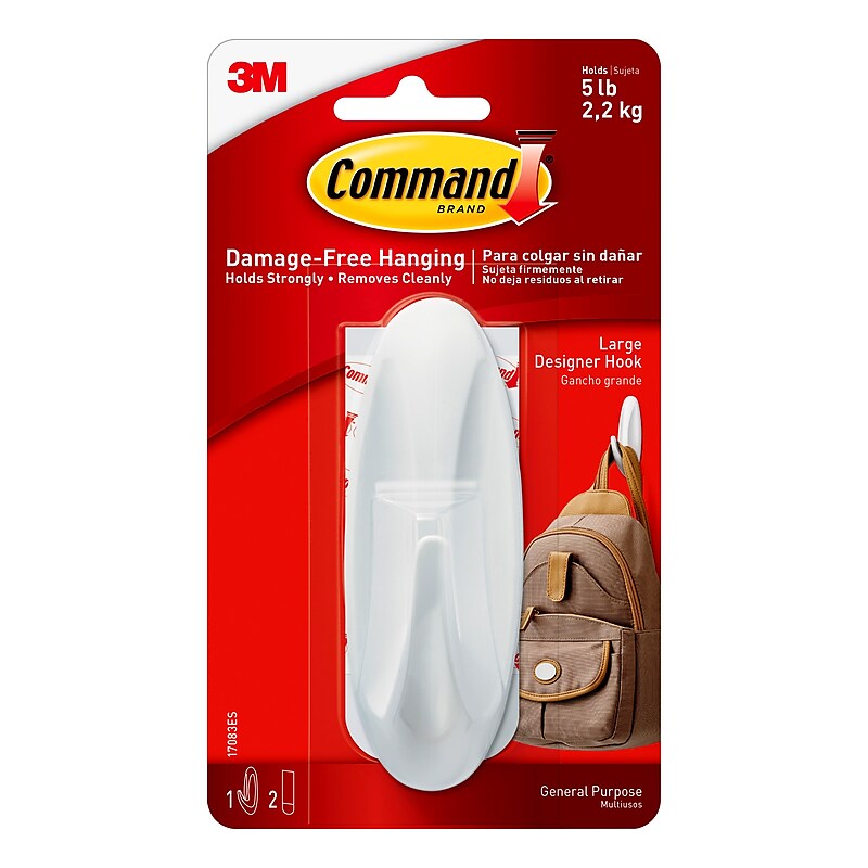Command Large Decorative Hook, 5lb., White (17083ES) image 1