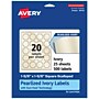 Avery Pearlized Ivory Decorative Edge Multipurpose Labels, 1-5/8" x 1-5/8", Ivory, 500/Pack (94110)~#|#~49267487-859B-4FEC-B4EEAD864587FCE9_sc7
