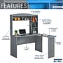 Techni Mobili 47" Modern L-Shaped Desk with Hutch, Gray (RTA-8410-GRY)~#|#~4926CE13-F094-4969-934529D9967E8B85_sc7