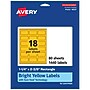 Avery Laser/Inkjet Rectangle Multipurpose Labels, 1-1/4" x 2-3/8", Bright Yellow, 1440/Box (94227)~#|#~49280ECD-FEA9-473C-870283AB34C46329_sc7