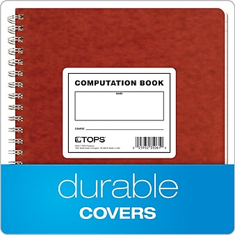 TOPS Computation Notebook, 9-1/2" x 11-3/4", 76 Sheets, Graph Ruled, Red (TOP 35061)