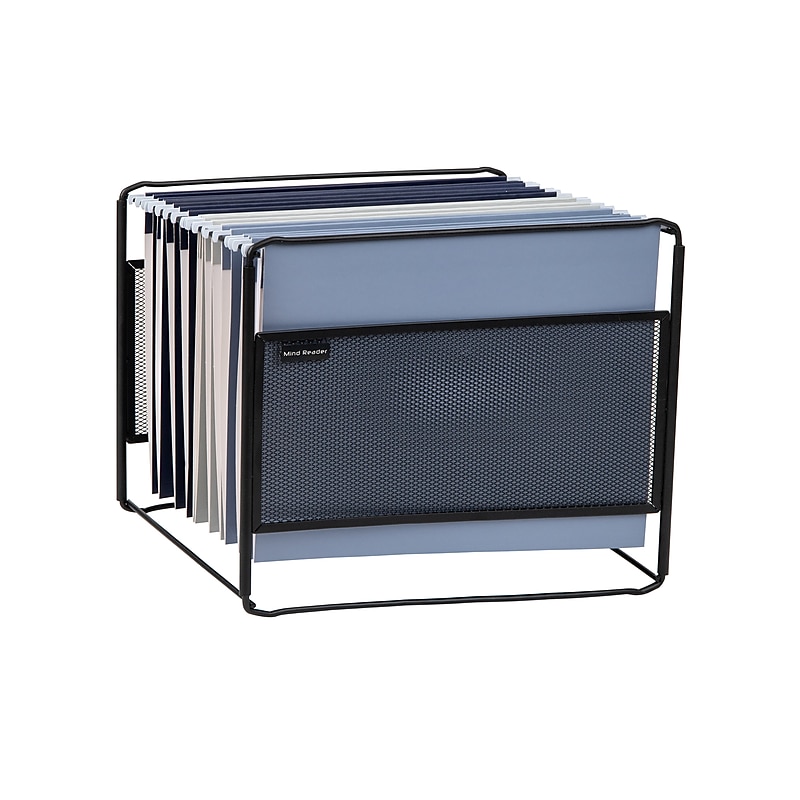 Mind Reader Metal File Organizer, Black (BOXFILE-BLK) image 1