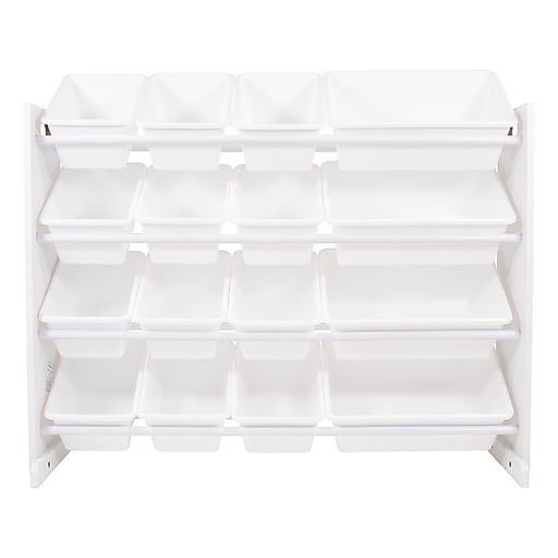 Humble Crew Espresso & White Super-Sized Toy Organizer with 16-Bins WO142 -  The Home Depot