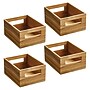iDESIGN Small Stackable Wood Storage Bin, Natural, 4/Pack (28378M4)~#|#~492C8E0A-4324-4600-84385F9B9B950521_sc7