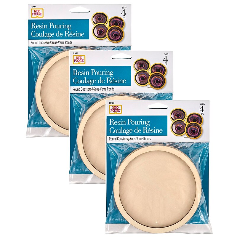 Mod Podge Resin Pouring Surface, Coasters, 4/Pack, 3 Packs/Bundle (MOD25485-3) image 1