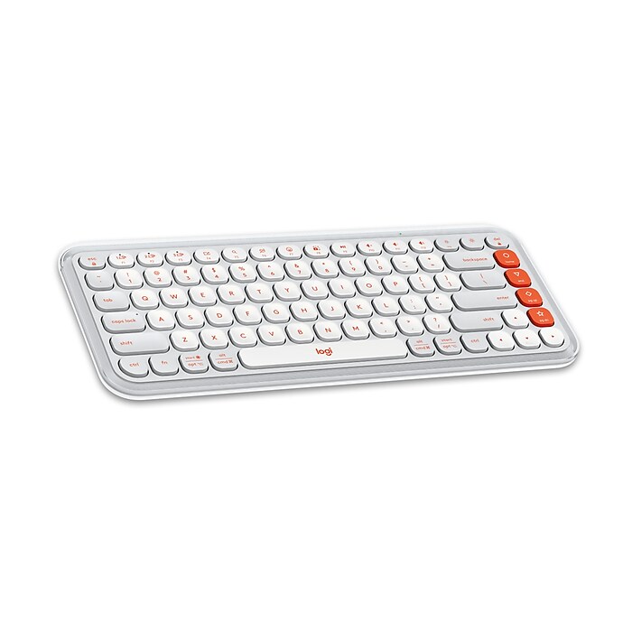 Logitech POP Icon Keys Wireless Keyboard, Off White/Orange (920