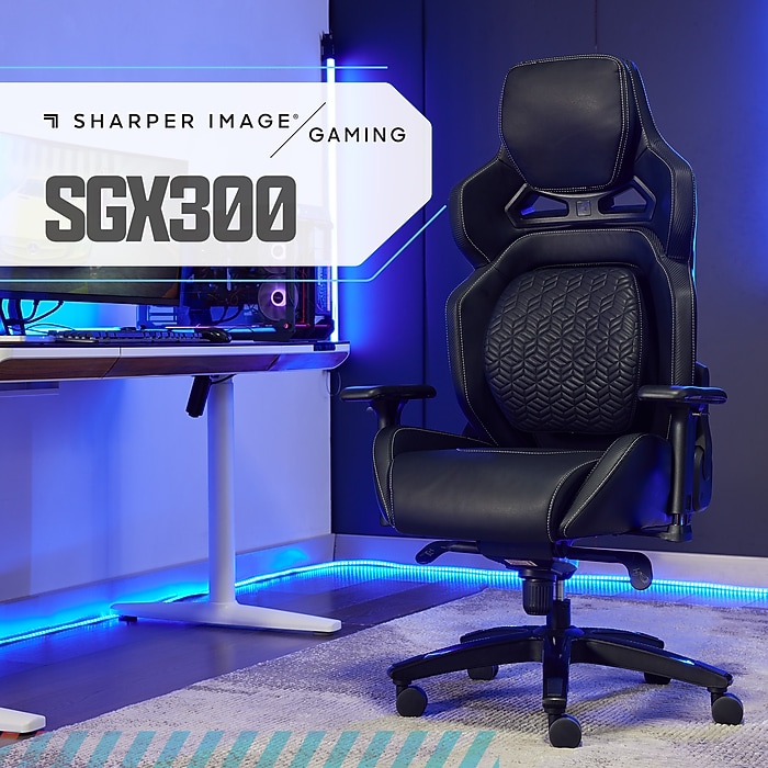 Sharper Image SGX300 Ergonomic Racing Gaming Chair, Black (52914
