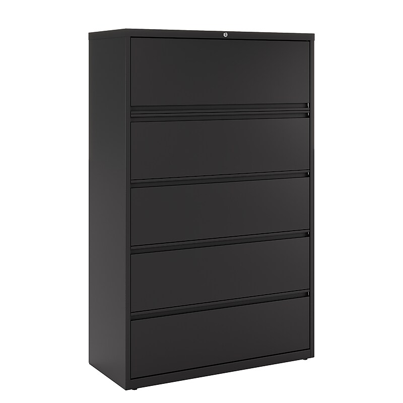 Staples HL8000 Commercial 5 File Drawers Lateral File Cabinet, Locking, Black, Letter/Legal, 42"W (21748D) image 1