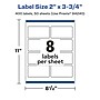 Avery Laser/Inkjet Rectangle Waterproof Multipurpose Labels, 3.75"  x 2", White, 400/Box (94240)~#|#~493CC696-1A29-49F3-A5A68456509721D3_sc7