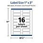 Avery TrueBlock Laser/Inkjet Rectangle Multipurpose Labels, 1" x 3", White, 800/Box (94224)~#|#~493E1ADF-A8C1-4933-8C9701421AC02036_sc7