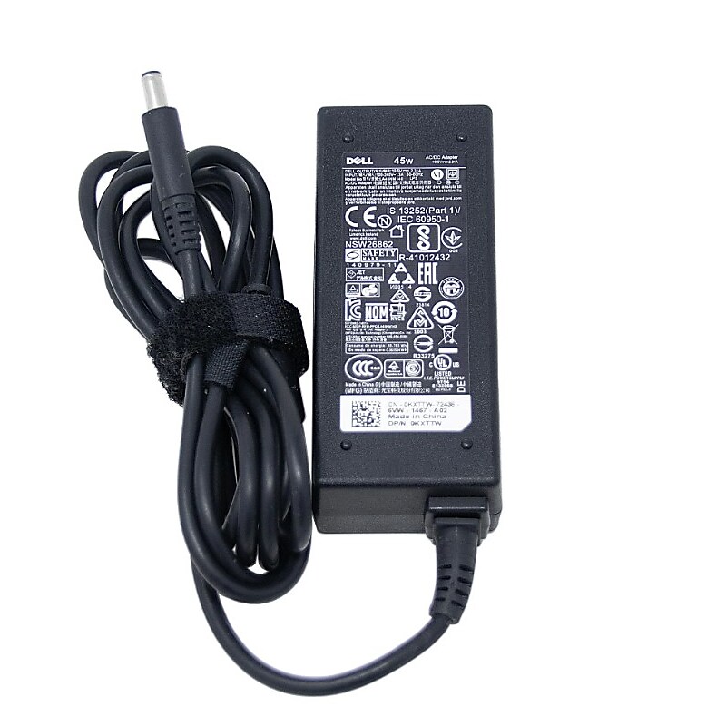 Dell 45W AC Adapter for Dell Laptop, Black (9CGP4) image 1