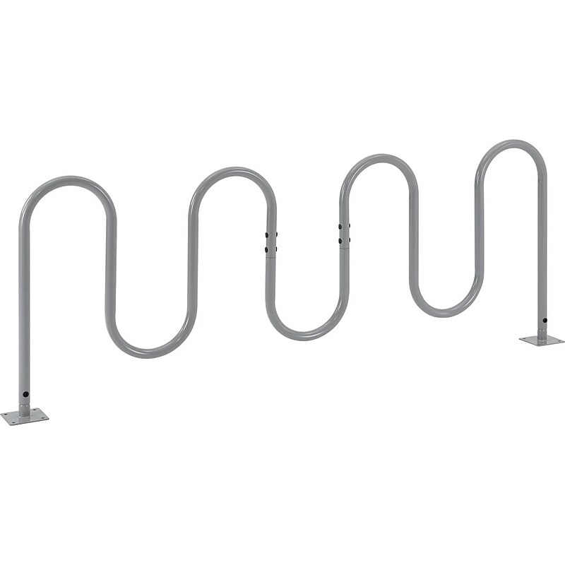 Global Industrial Wave Bike Rack, 9-Bike Capacity, Flange Mount, Gray (670348MGY) image 1
