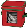 Household Essentials Holiday Saucer Storage Box with Felt Protectors, Red/Green (HH530RED)~#|#~4942FD82-D291-493D-8010BAE15B945757_sc7