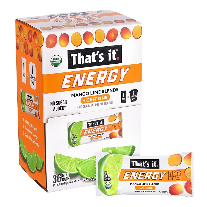 That's It Gluten Free Organic Mango Lime Blends Energy Bar, 0.7 oz., 36/Pack (220-02520) image 1