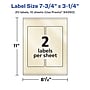 Avery Pearlized Ivory Rectangle Multipurpose Labels, 7.75" x 3.25", Ivory, 20/Pack (94260)~#|#~495A679C-8857-47FC-87859E8049F57972_sc7