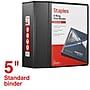 Staples 5" 3-Ring View Binder, D-Ring, Black (55441/26359)~#|#~495B07E9-2761-484C-B378FBDCD40C2DAA_sc7