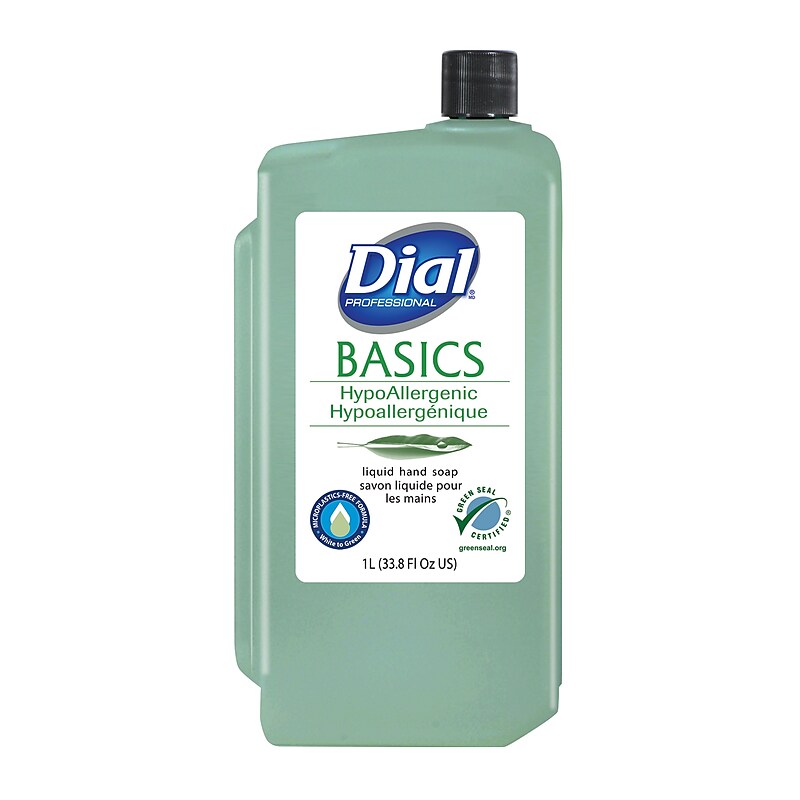 Dial Basics Liquid Hand Soap Refill, 1L, 8/Carton (33821) image 1