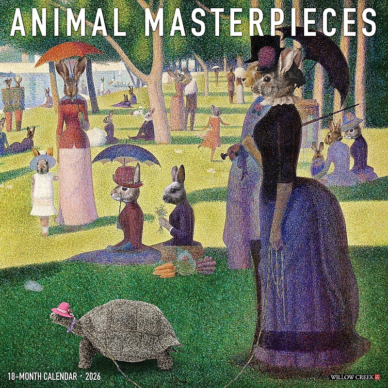 2026 Willow Creek Animal Masterpieces 12" x 12" Monthly Wall Calendar (49877) image 1