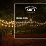 Bulbrite 48-foot String Light Kit with Clear Shatter Resistant Vintage Style S14 LED Light Bulbs (812483)~#|#~4963574C-E669-44E9-A24DCA85B03CFBA1_sc7