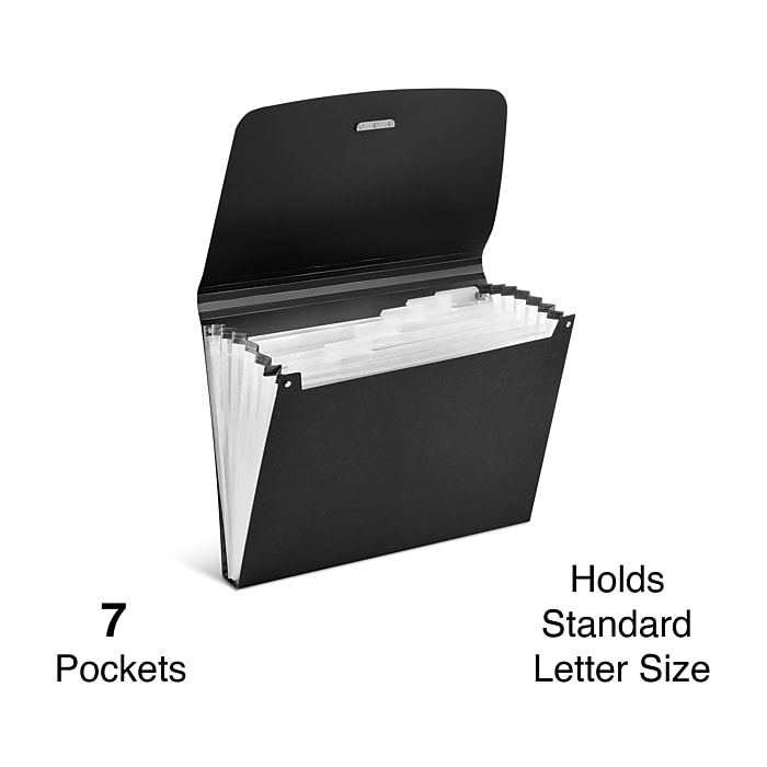 Staples Reinforced Plastic Accordion File, 7-Pocket, Letter Size