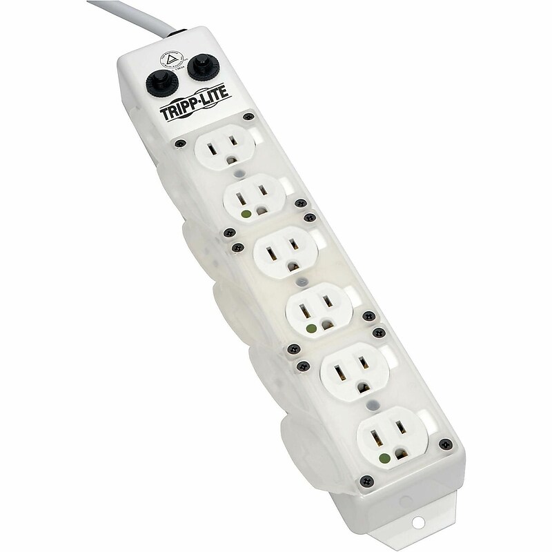 Tripp Lite Safe-IT Series 6-Outlet Power Strip, 15' White (TRPPS615HGOEM) image 1
