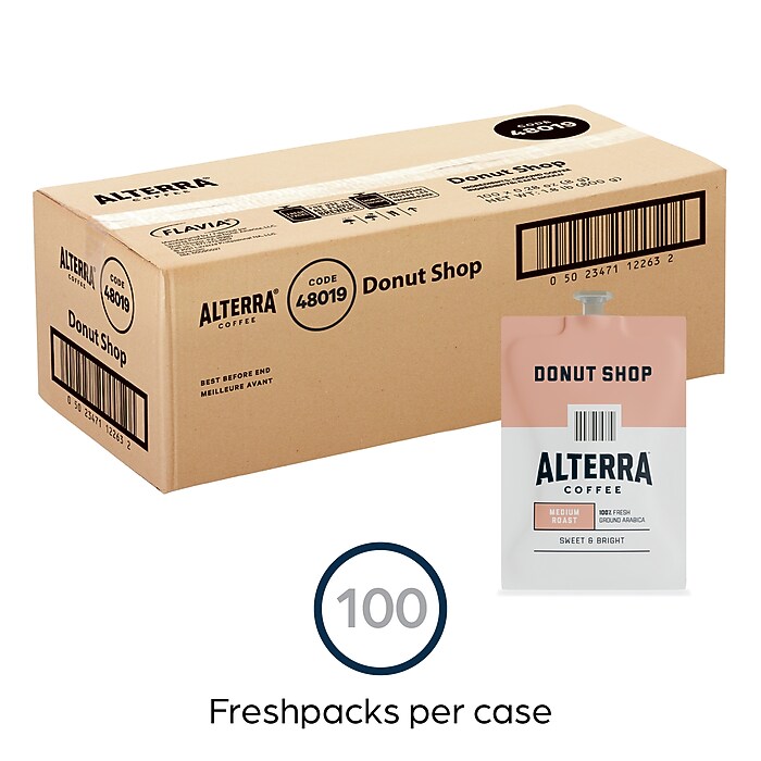 Alterra Donut Shop Blend Coffee Flavia Freshpacks, Medium Roast