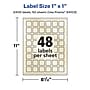 Avery Laser/Inkjet Square Pearlized Labels, 1" x 1", Ivory, 2400 Labels/Box (94103)~#|#~49751BF0-5BCC-4194-946288DB5CE6CDD0_sc7