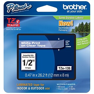 Brother P-touch Laminated Label Maker Tape, 1/2