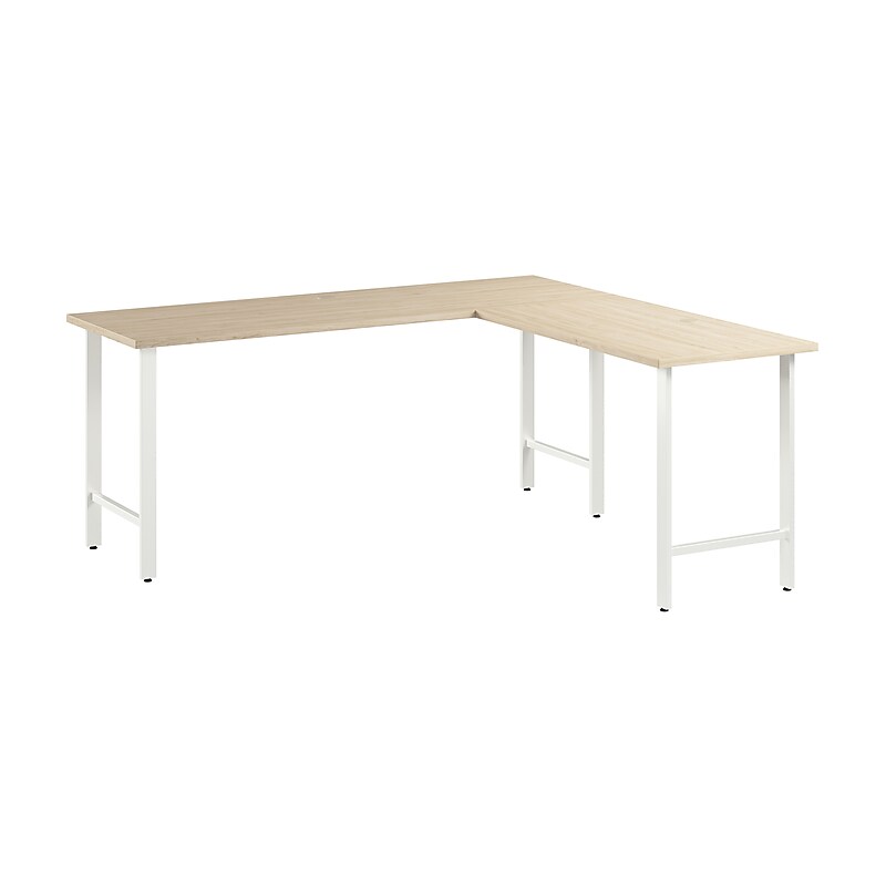 Bush Business Furniture Hustle 72"W L Shaped Computer Desk with Metal Legs, Natural Elm (HUS002NE) image 1