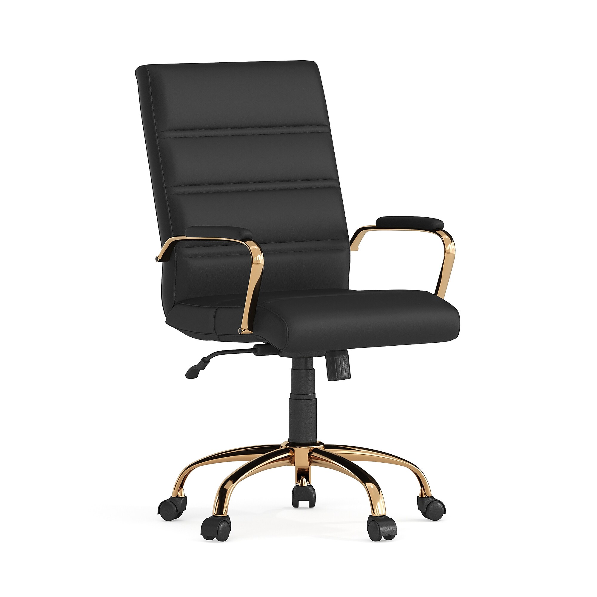 Flash Furniture Whitney Ergonomic LeatherSoft Swivel Executive Chair, Black/Gold (GO2286MBKGLD) Sansujyuku sansujyuku.com