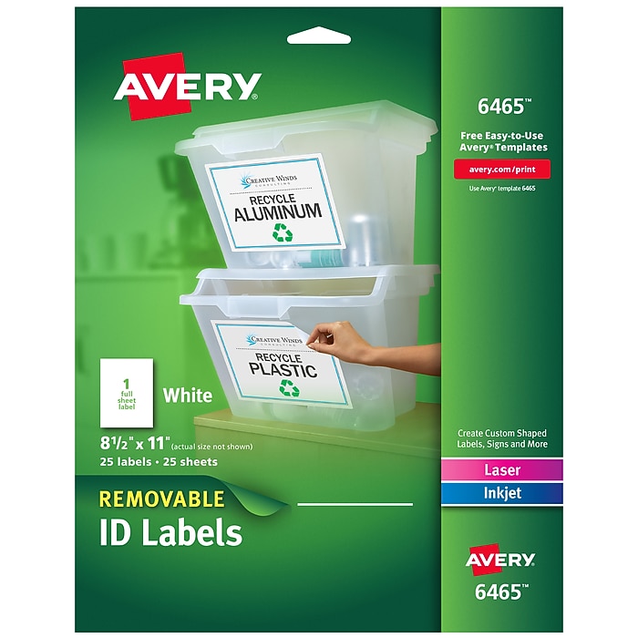 Avery Laser ID Labels, 8-1/2