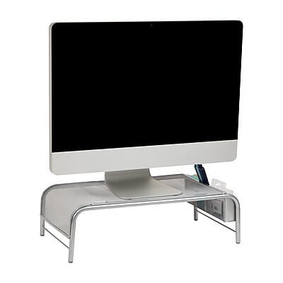 Mind Reader Ventilated Monitor Stand with Side Storage, Silver (MESHM-SIL) Sansujyuku sansujyuku.com